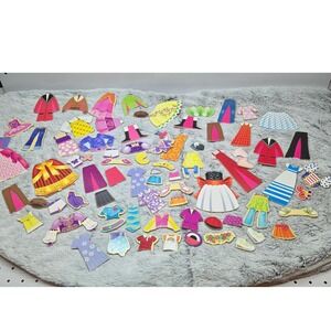 Melissa & Doug Magnetic Doll Clothes Large Lot Wooden Dress Up Pieces